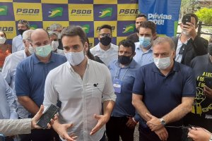16 10 2021 - Reunião do PSDB para receber o governador do Rio GRande do Sul, Eduardo Leite, em GV, coletiva de imprensa